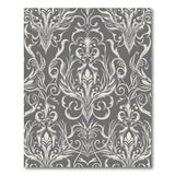 Grey Elegant Grey Floral Damask Area Rug