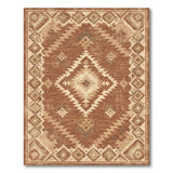 Distressed Brown Tribal Area Rug