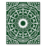 Green Emerald Green Mandala Geometric Area Rug