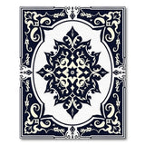 Ornate Traditional Persian Ornate Black White Persian Medallion Area Rug
