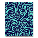 Navy Teal Swirling Geometric Area Rug