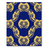 Navy and Gold Art Nouveau Scarab Pattern Rug