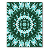 Emerald Teal Mandala Geometric Area Rug