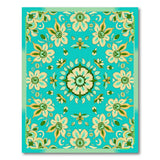 Teal Mandala Floral Vintage Area Rug