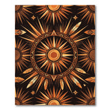 Bold Orange Sunburst Feather Southwestern Rug