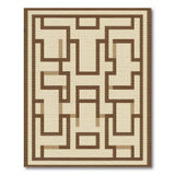 Beige Labyrinth Maze Geometric Area Rug