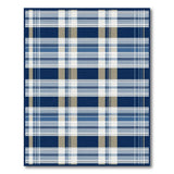Navy Tan Plaid Area Rug