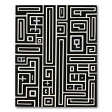 Black and White Maze Bold Black White Geometric Maze Area Rug