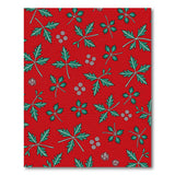 Red Leaf and Berry Pattern Area Rug