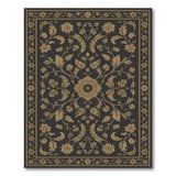 Black and Gold Floral Vintage Area Rug