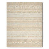 Beige Textured Woven Stripe Area Rug