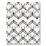 Black White Geometric Wing Pattern Rug