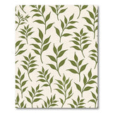 Green Green Leaves on Beige Area Rug