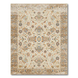 Beige and Neutral Cream Blue Floral Persian Area Rug