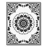 Mandala Black White Mandala Persian Area Rug