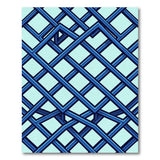 Blue Teal Geometric Lattice Area Rug