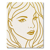 Golden Line Art Woman Portrait Area Rug