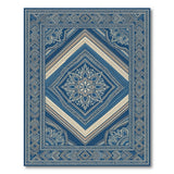 Blue Geometric Mandala Area Rug