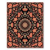 Orange Ornate Orange Floral Persian Area Rug