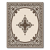 Elegant Ornate Beige Frame Area Rug