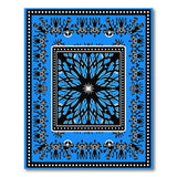 Blue Heritage Tribal Area Rug with Black Starburst