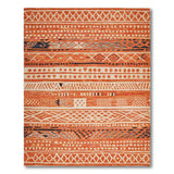 Southwestern Orange Terracotta Geometric Southwestern Rug