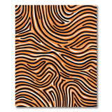 Wavy Orange Black Stripe Area Rug
