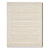 Beige and Neutral Beige Striped Woven Area Rug with Braided Border