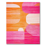 Vibrant Orange Pink Geometric Abstract Area Rug