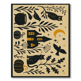 Vintage Black Cat Haunted House Area Rug