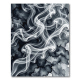 Ethereal Smoke Swirl Black White Area Rug
