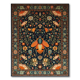 Navy Floral Beetle Persian Area Rug