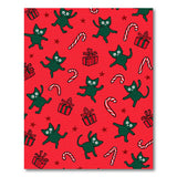Playful Green Cartoon Cats Christmas Candy Cane Rug