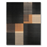 Black White Geometric Patchwork Black and White Area Rug