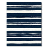 Navy and White Brushstroke Stripe Area Rug