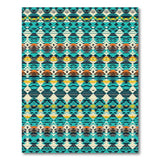 Teal Geometric Southwestern Woven Rug