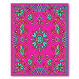 Vibrant Pink Persian Paisley Medallion Area Rug