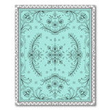 Ornate Teal Floral Vintage Area Rug