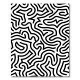 Wavy Lines Black White Area Rug