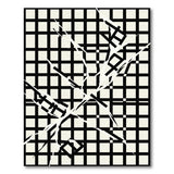 Shattered Grid Black White Geometric Area Rug