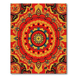 Vibrant Red Mandala Area Rug