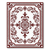 Red Fleur-de-Lis Ornate Area Rug