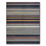 Navy Multi-Stripe Geometric Area Rug
