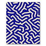 Navy and Cream Geometric Maze Area Rug