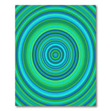 Hypnotic Concentric Circles Blue Teal Area Rug