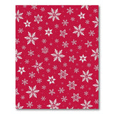 Festive White Snowflake Red Area Rug