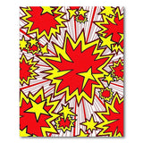 ODIKA Washable Pop Art Comic Book Rug - Red & Yellow Starburst Low Pile Area Rug