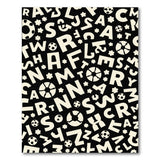 ODIKA Modern Alphabet Typographic Washable Area Rug - Black & Cream, Low Pile, Non-Slip, Pet & Kid Friendly