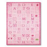 Pink ABC Alphabet Kids Rug with Strawberries