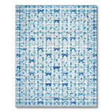 Blue Bow Motif Distressed Vintage Area Rug